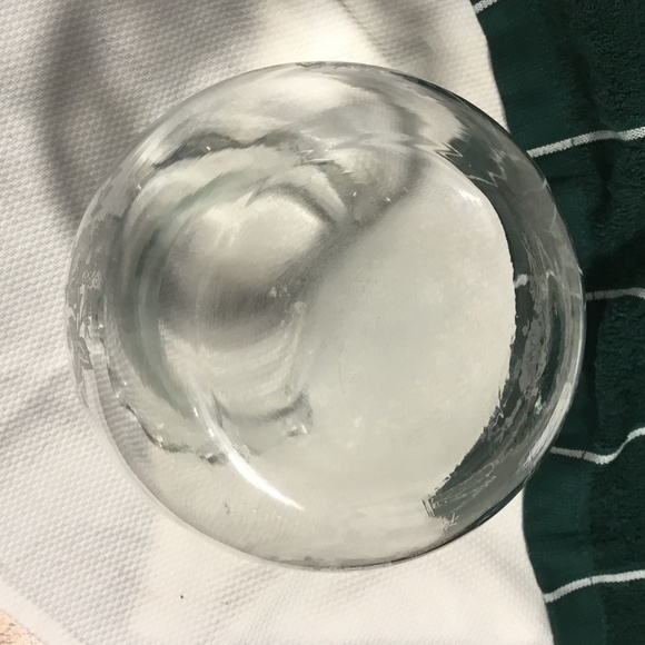 Vintage Clear Glass Vase With Etched Floral Design - Picture 5 of 9